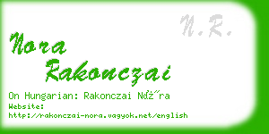 nora rakonczai business card